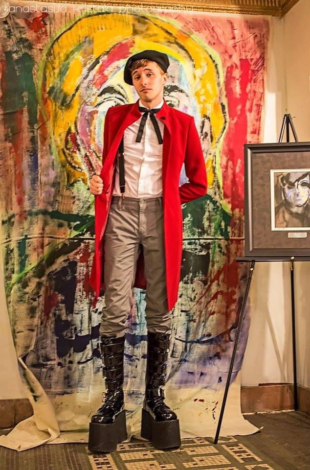 Artist Russell frantom an an art show showing paintings at the state theatre in south bend Indiana, 2012 ​