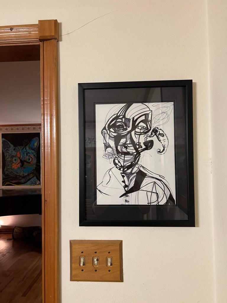 A drawing by artist Russell frantom 