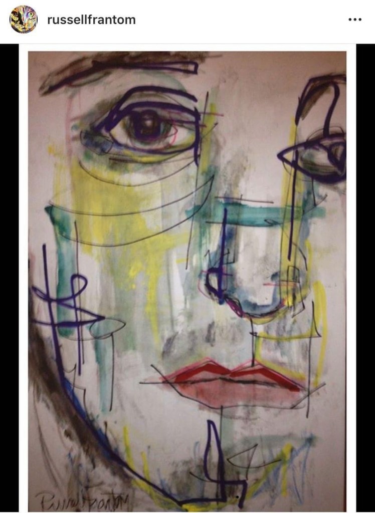 Self portrait painting by artist Russell frantom, south bend Indiana / Chicago 