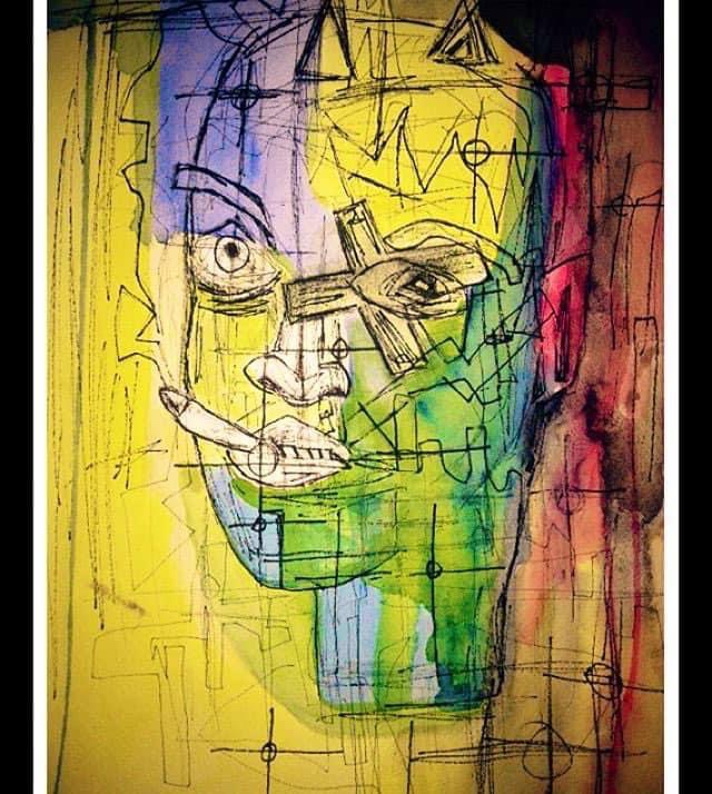 Photo of a stolen Russell frantom painting 