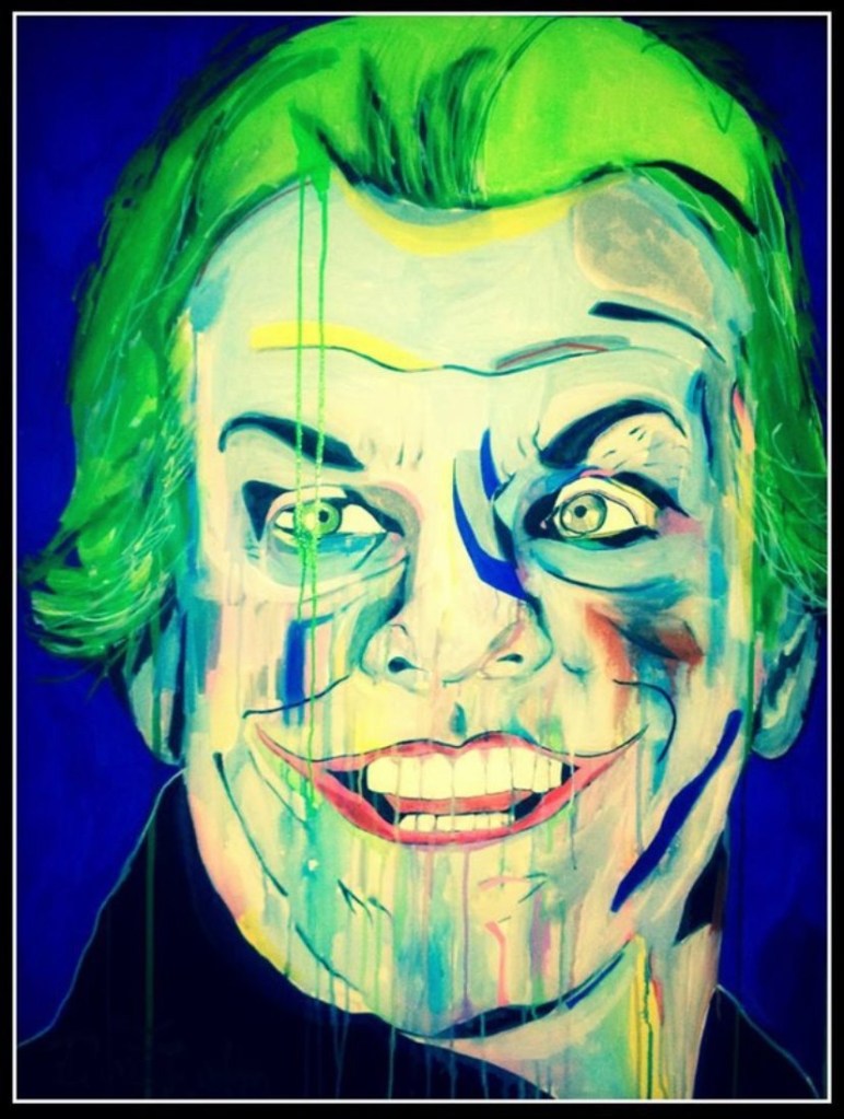 Batman the joker painting by artist Russell frantom 2013 