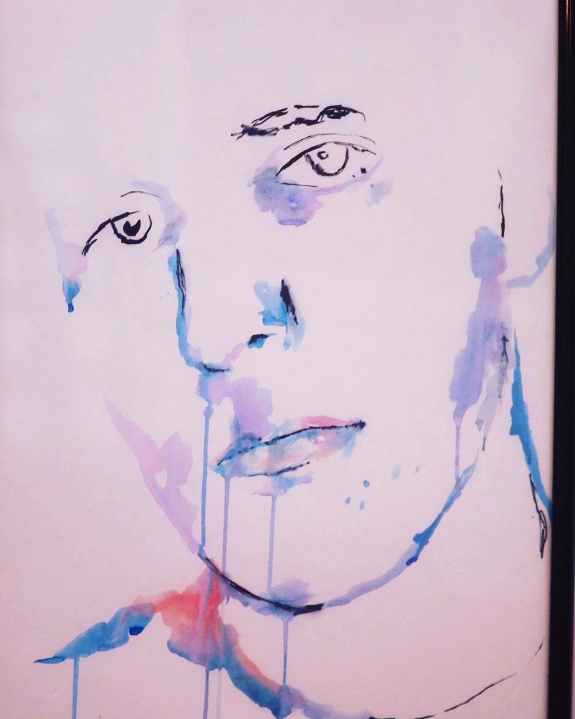 Watercolor self portrait by south bend / Chicago artist Russell Frantom 2014​