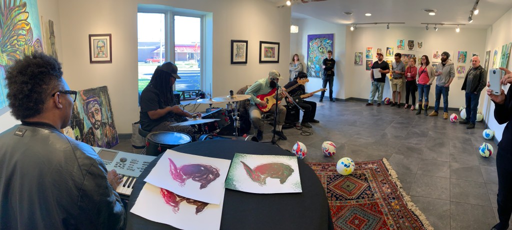 Visual artist Russell Frantom’s paintings displayed in gallery. 2019 ​