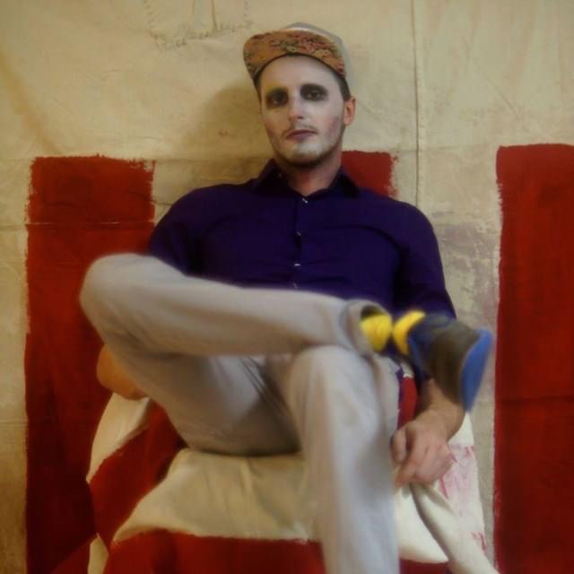 Artist Russell frantom in makeup 