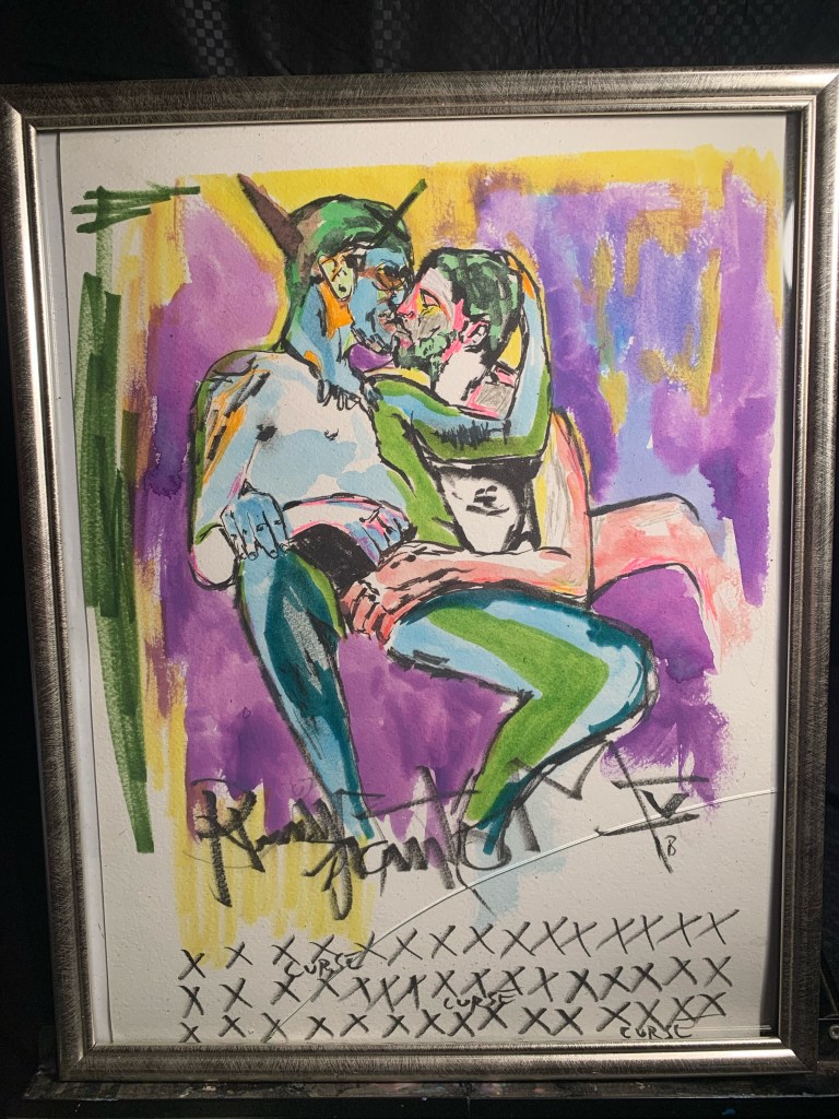By Visual artist Russell Frantom , Chicago and south bend Indiana, a painting of him with his ex. Watercolor on paper. 2018