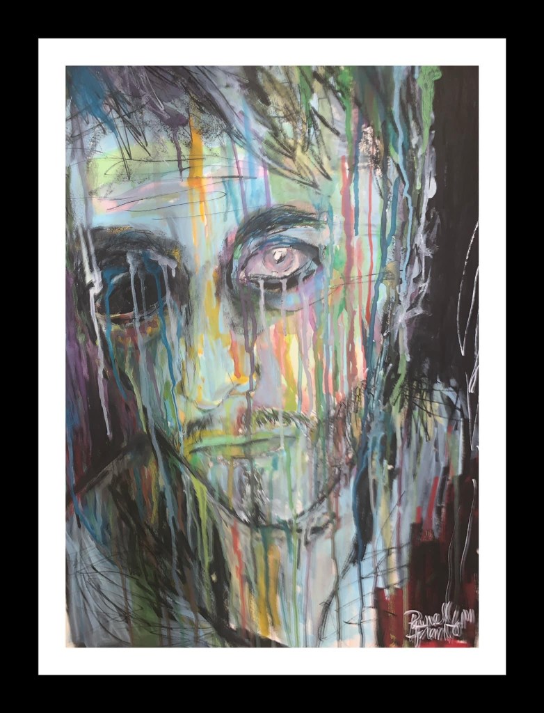 One of Russell Frantom’s self portraits. 2014 mixed media ​