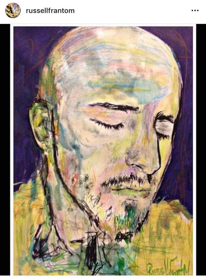 Self portrait painting by Russell Frantom artist. 