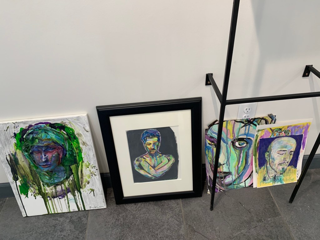 A selection of paintings by visual artist Russell Frantom 