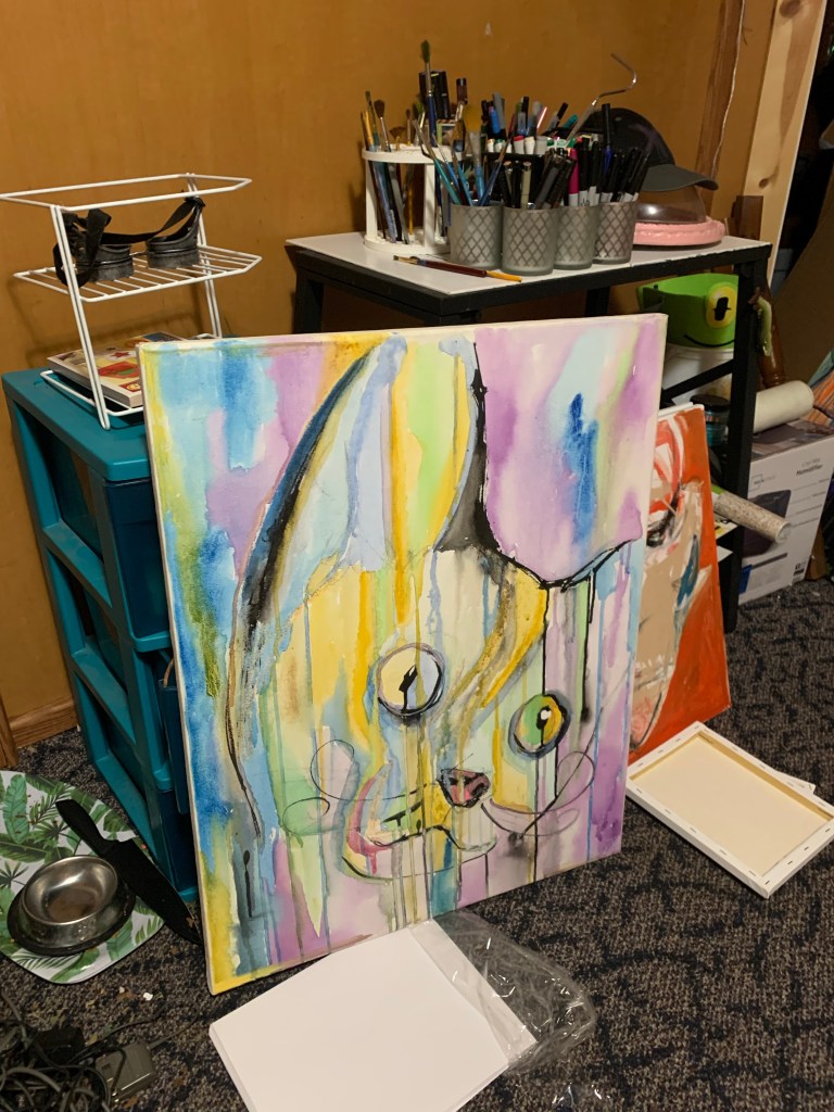Dali cat painting by Russell frantom 