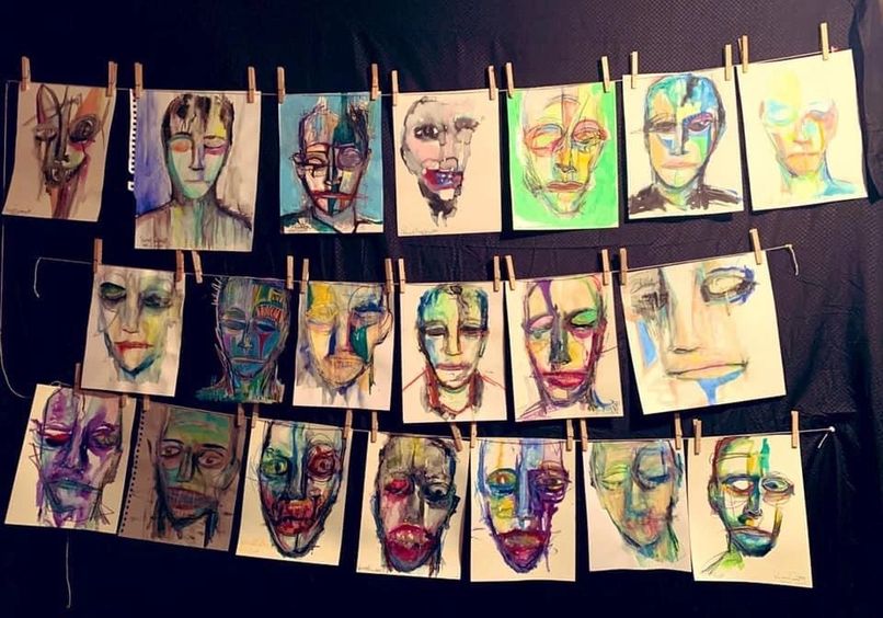 Tiny portraits, from my head&nbsp;(process)